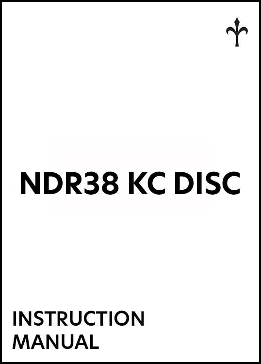 Instruction Manual NDR38 KC DISC